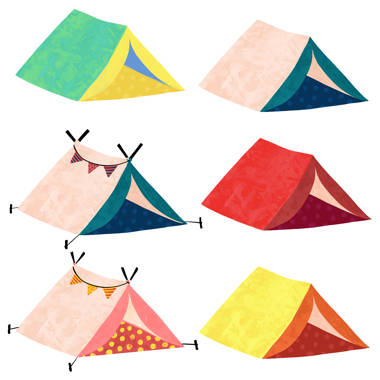 Winston Porter Khadeidra Camping Teepee Tents Vector Illustration